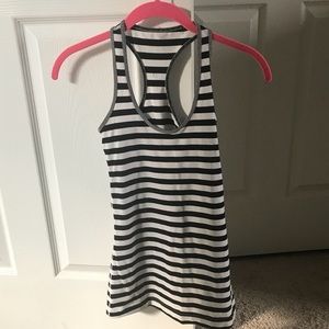 Lululemon black and white striped racerback  tank